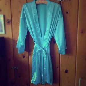 Tiffany blue satin robe